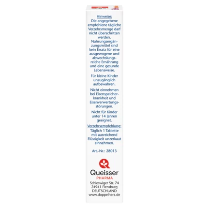 Abbildung der Produktverpackung Doppelherz aktiv Eisen + C Seitenansicht links